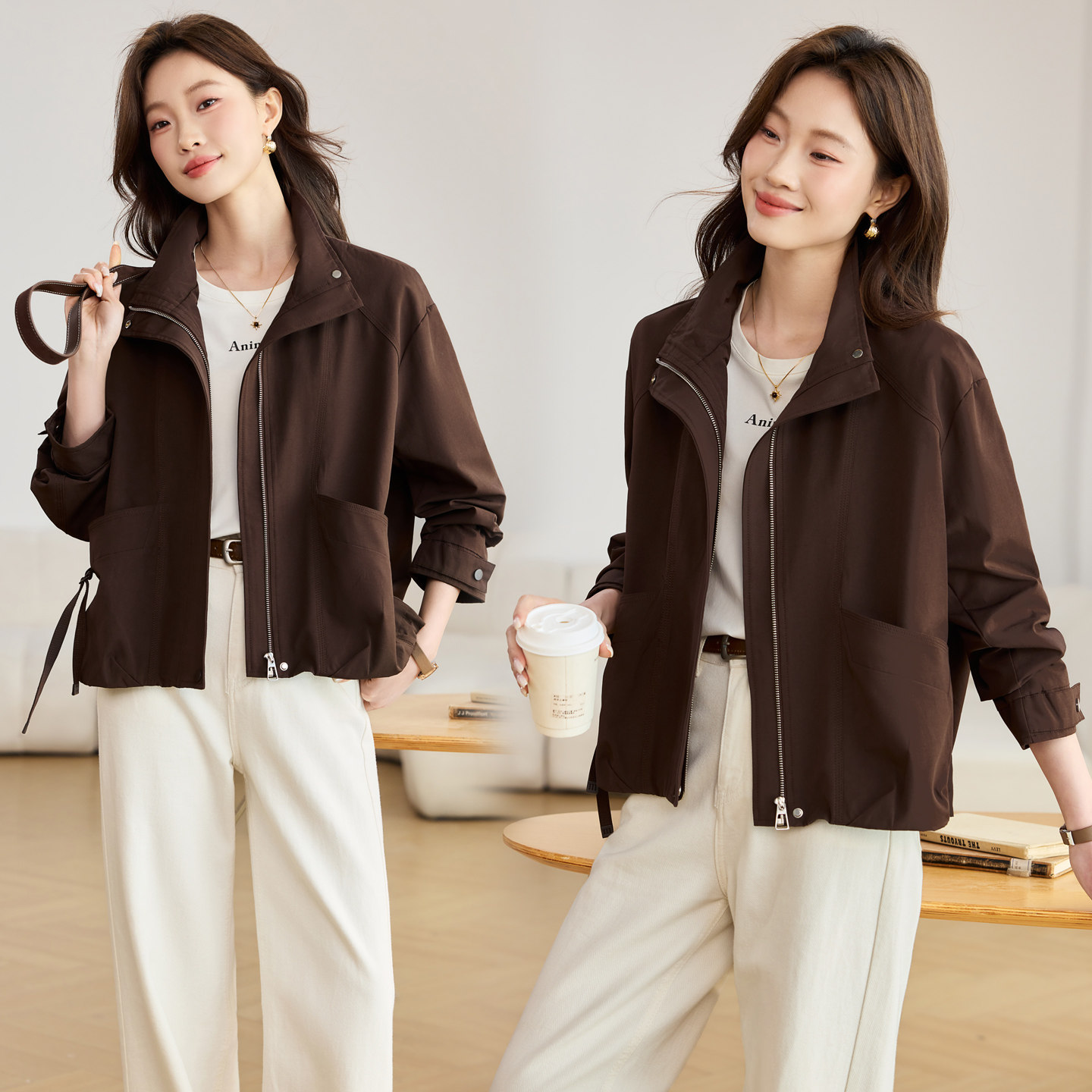 早春外套2026新款今年流行爆款女装开衫小个子妈妈短款夹克上衣女