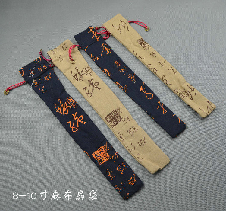 문만 부채 부대 8 10인치 고급 린넨 부채 덮개 접는 부채 칼집 수공 쌀 종이 특별 가격