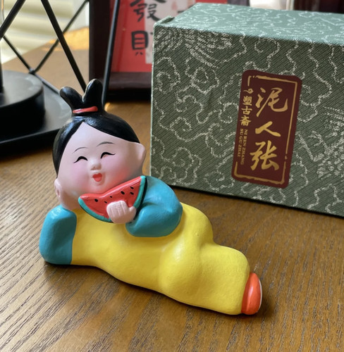 泥人张手工艺品古风汉服格格小摆件可爱少女中式玩偶礼物桌面摆设