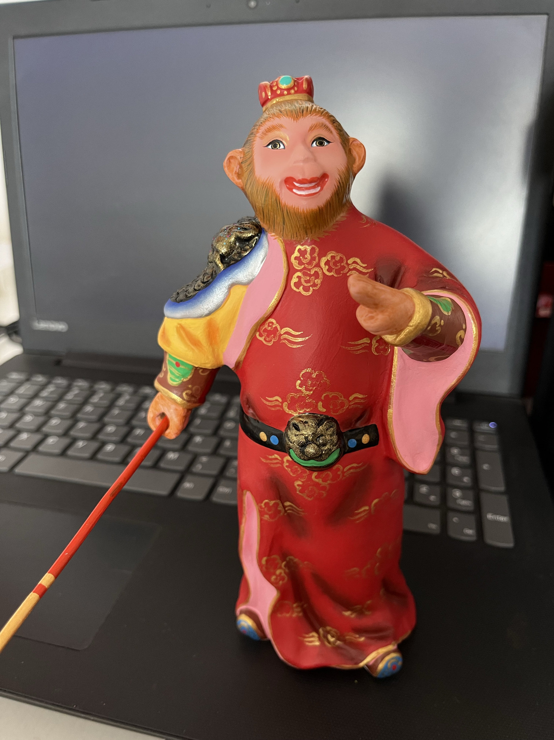 美猴王 天津泥人张精品彩塑泥人 齐天大圣孙悟空桌面摆件