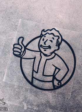 TLP镂空车贴 辐射Fallout4Vaultboy避难所小子游戏卡通防水贴纸