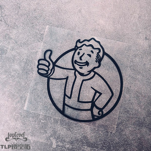 TLP镂空车贴 辐射Fallout4Vaultboy避难所小子游戏卡通防水贴纸