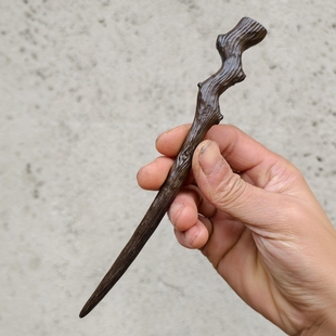 【原创】阴沉金丝楠木树枝发簪新中式古风日常穿搭出勤汉服木簪子