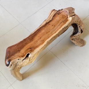 【孤品】老枣木凳子侘寂风实木根雕茶台原木风茶桌茶室小茶台茶桌