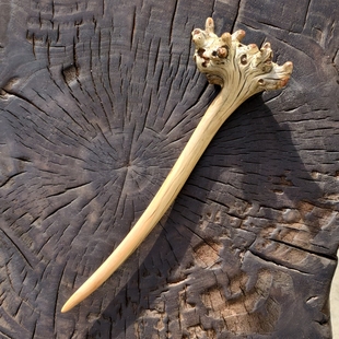 崖柏发簪瘤花纹理坨坨随型古朴中国风古风汉服日常穿搭出勤木簪子