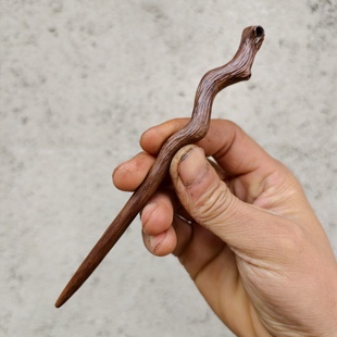 枣木树枝发簪短小细款发量少新中式古风汉服日常穿搭出勤木簪子