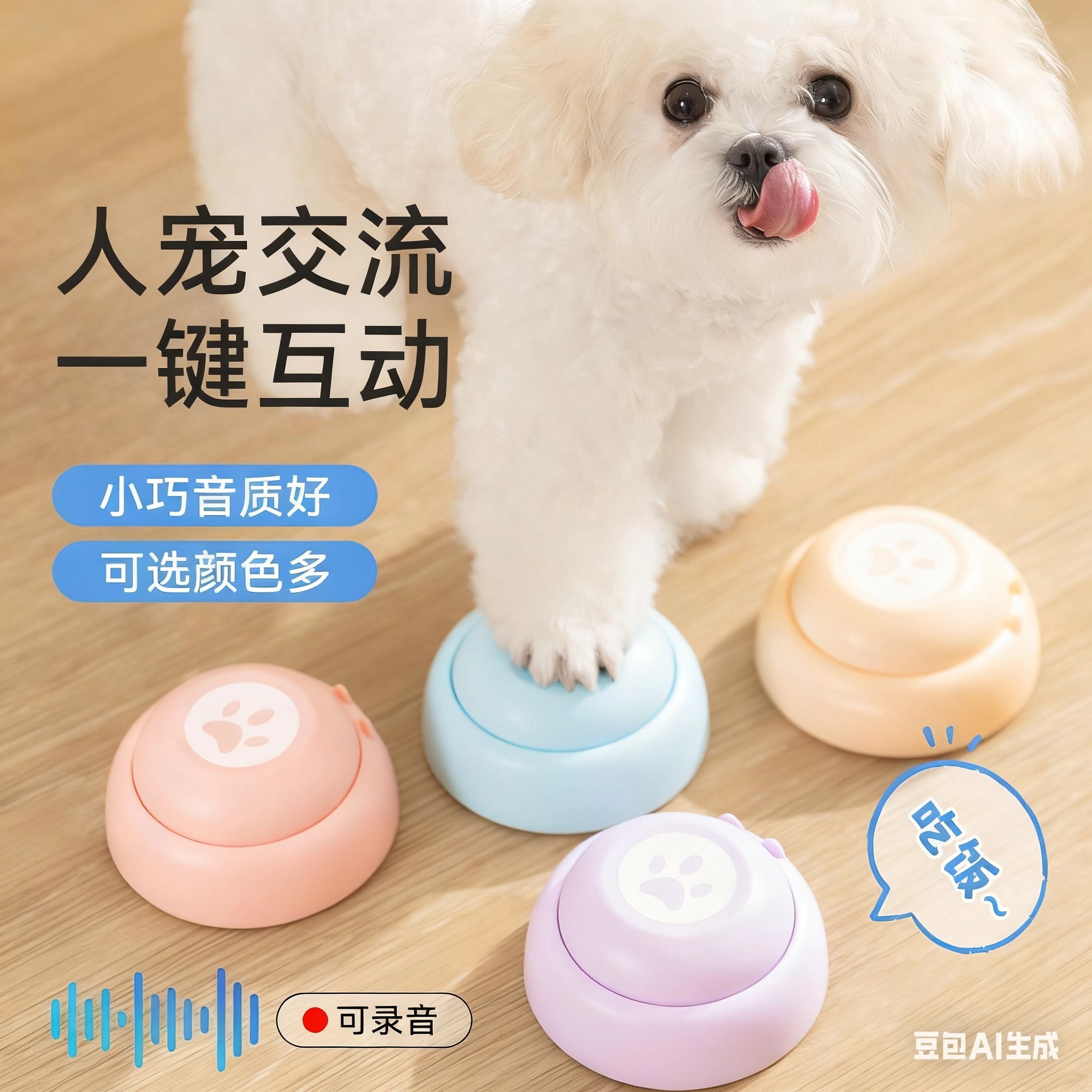 宠物训练器一键互动语音说话按钮