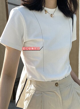 哺乳衣T恤竖拉链方便外出喂奶衣