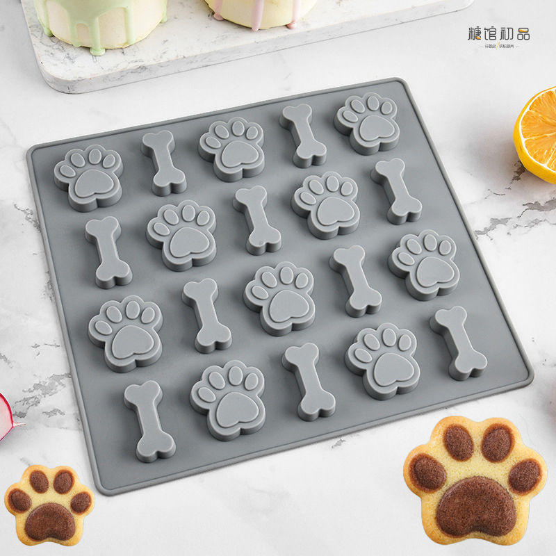 大号猫爪骨头零食耐高温硅胶模具