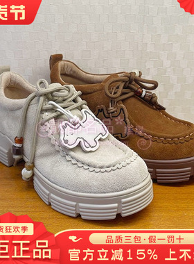 正品蹀愫ts女鞋2025秋款百搭粗跟中跟英伦风羊皮单鞋TA65522-50