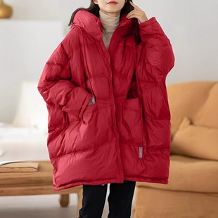 大码90白鸭绒羽绒服女冬巨好看女士中长款小个子加厚保暖外套