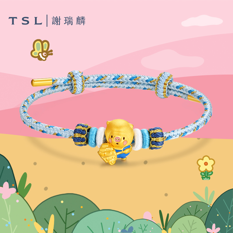 TSL谢瑞麟胖滚家族系列打工人日常黄金转运珠商场同款X5655-X5662