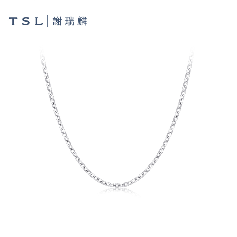 TSL谢瑞麟铂金项链简约Pt铂金O字链素链新品女士锁骨链BF466
