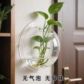 创意水养器皿透明壁挂水培花盆悬挂挂墙挂壁绿萝圆形植物花瓶
