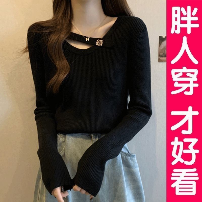 灰色斜领长袖T恤女春秋2026秋季新款蝴蝶结绑带抽绳收腰短款上衣