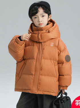 法国Anseola男童冬装短款羽绒服2025新款棉服外套中大儿童男孩