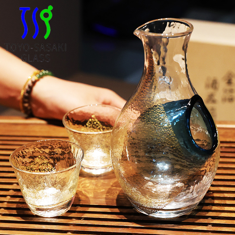 日本进口东洋佐佐木日式手工玻璃清酒杯清酒壶冷酒壶器酒具套装