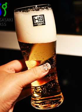 日本进口东洋佐佐木玻璃杯日式家用琥珀色精酿小麦啤酒杯可乐杯子