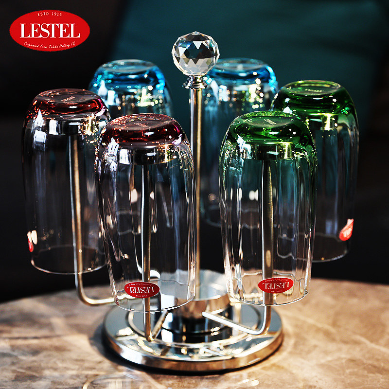 德国进口高颜值彩色水晶玻璃家用高档泡茶喝水杯啤酒杯饮料牛奶杯