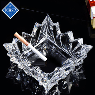 捷克进口BOHEMIA水晶玻璃烟缸冰河烟灰盅欧式办公小烟缸装饰摆件