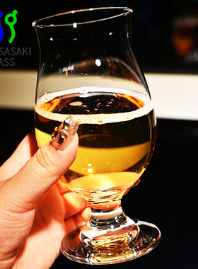 东洋佐佐木日本进口日式家用玻璃啤酒杯饮料杯高脚果汁可乐杯子