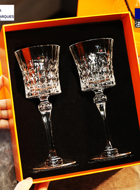 2只装法国进口CDA水晶玻璃红酒葡萄酒高脚对杯子家用送礼品盒套装