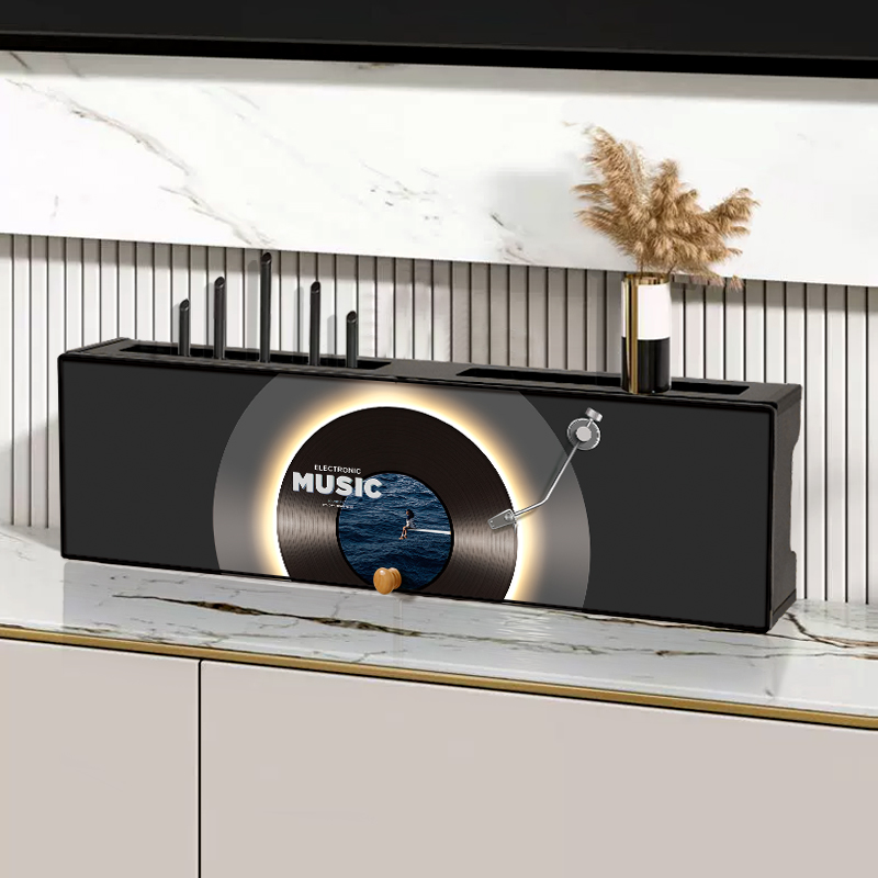 唱片路由器收纳盒子免打孔置物架