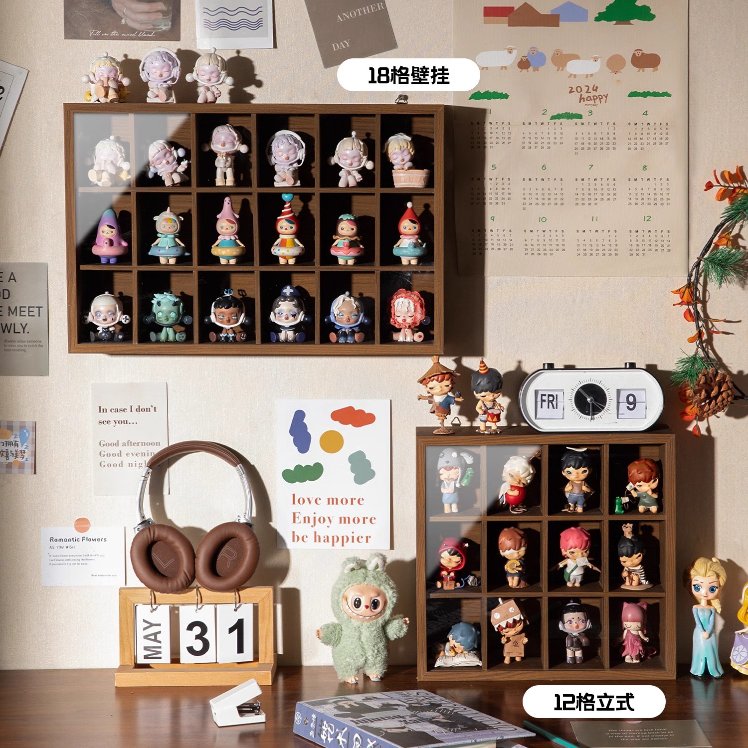 泡泡玛特桌面展示盒场景布置