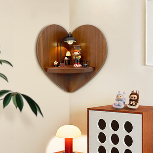 小野盲盒手办收纳架挂墙diy拐角壁灯微景观置物架网红墙角展示架