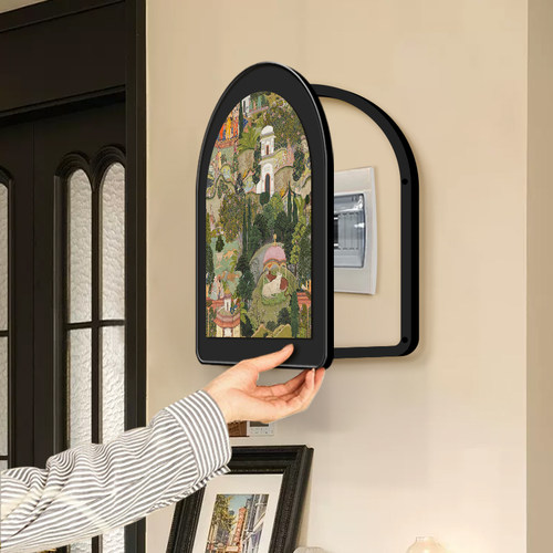 斋普尔花园复古电表箱遮挡挂画