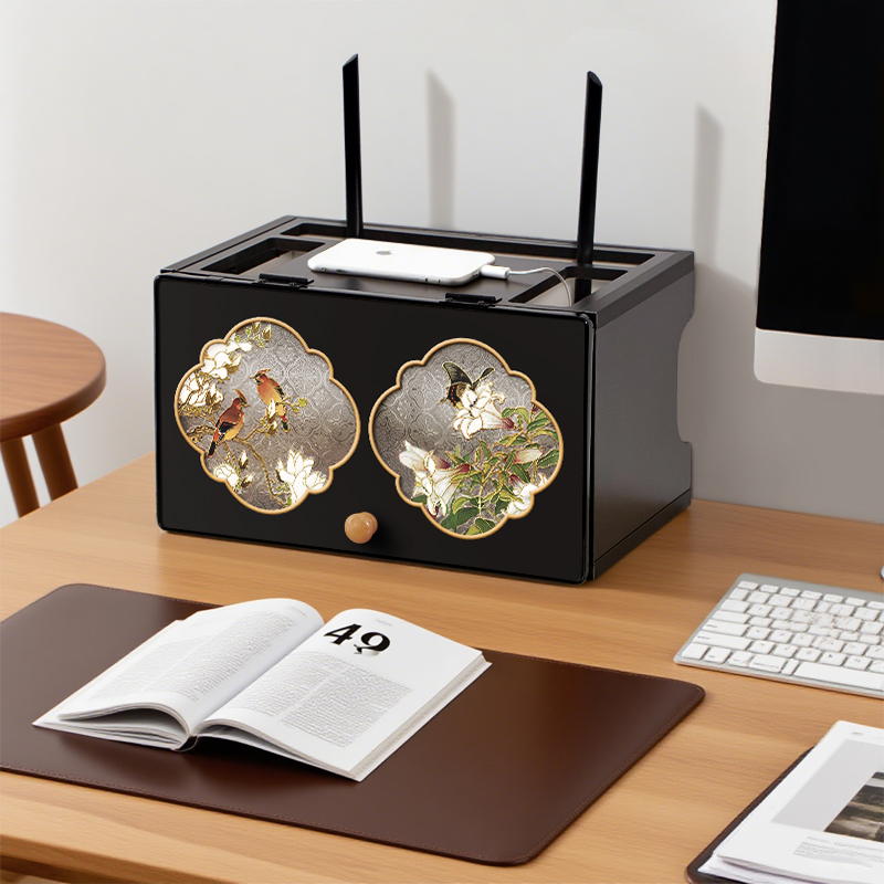 桌面wifi光猫路由器收纳盒子遮丑