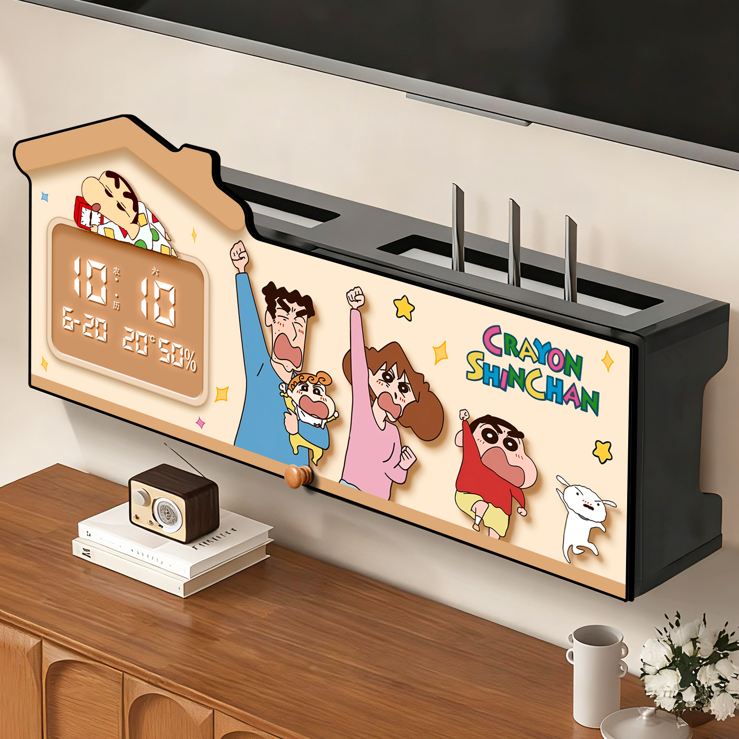 蜡笔小新温馨日常路由器放置架