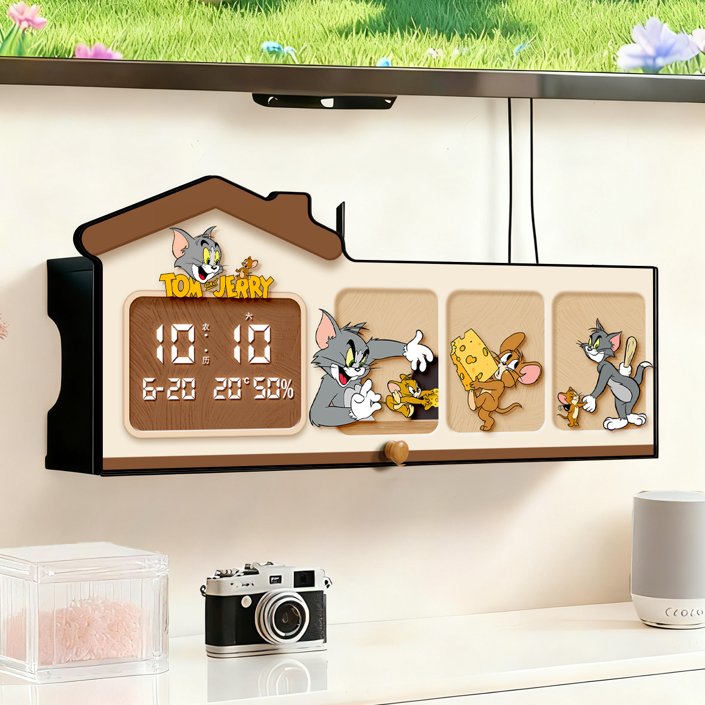 wifi路由器收纳盒壁挂式置物架