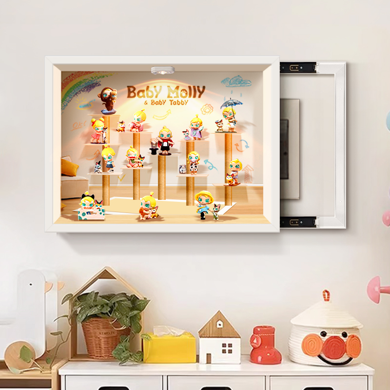 萌粒手办收纳展示架电表箱装饰画