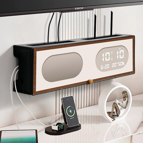 路由器放置架万年历电子钟收纳盒