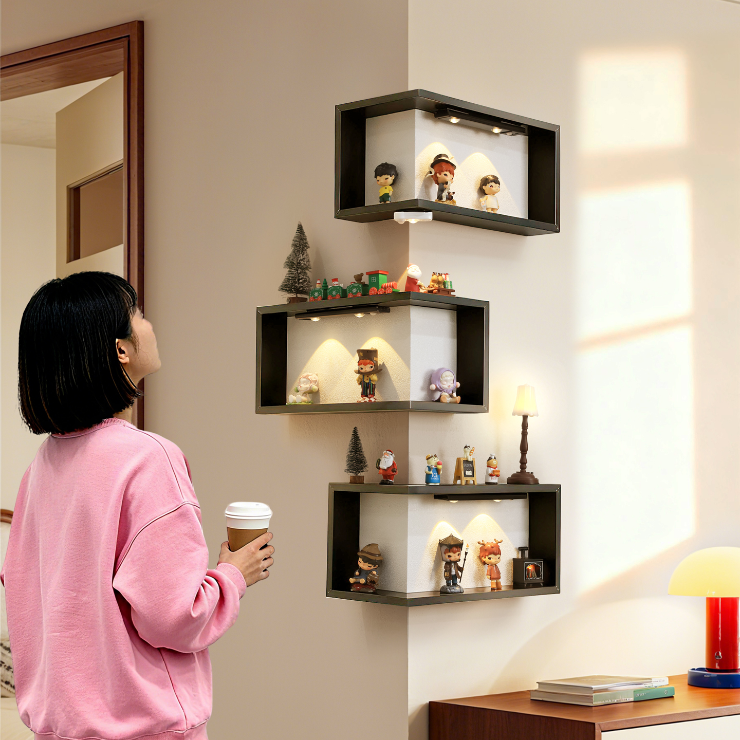 手办收纳盒展示柜防尘盲盒展示盒