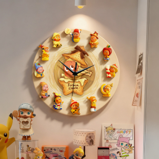 国补星星人盲盒收纳展示架客厅磁吸钟表萌粒手办置物架创意陈列架