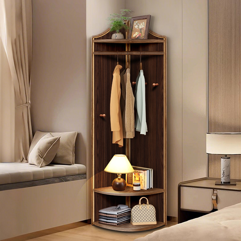 国补实木转角衣帽架拐角衣柜落地摆件卧室床边衣服挂架家用晾衣架,家居饰品,落地摆件,淘宝优惠券,粉丝福利购,淘宝优惠卷