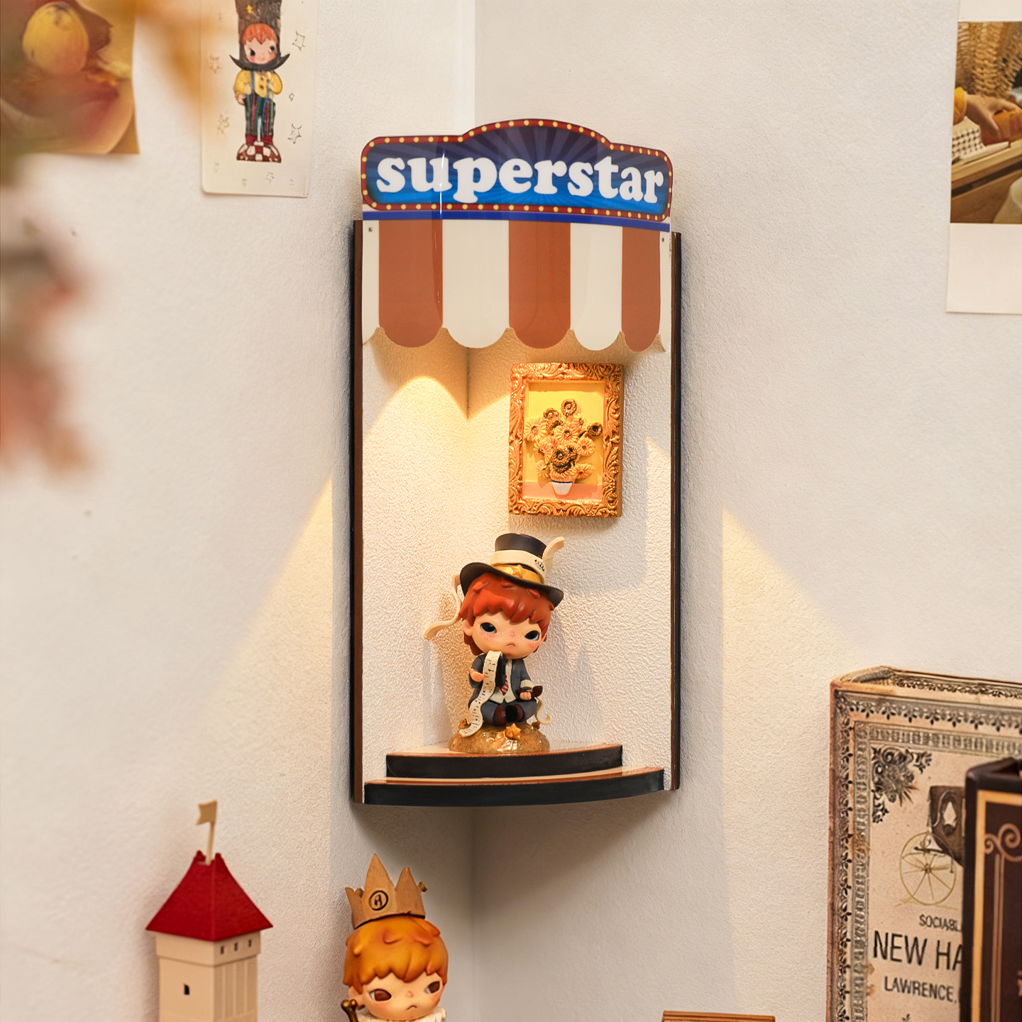 盲盒收纳展示架客厅墙上展示柜