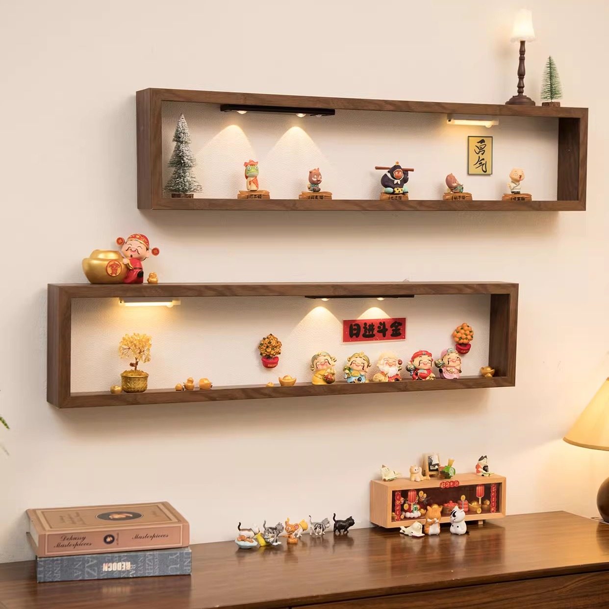 国补小野盲盒手办展示架客厅防尘置物架萌粒收纳陈列架墙上展示柜,收纳整理,手办收纳盒,淘宝优惠券,粉丝福利购,淘宝优惠卷