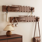 实木钢琴挂衣架玄关墙上装 饰壁挂入户门后挂钩卧室玄关衣帽架子