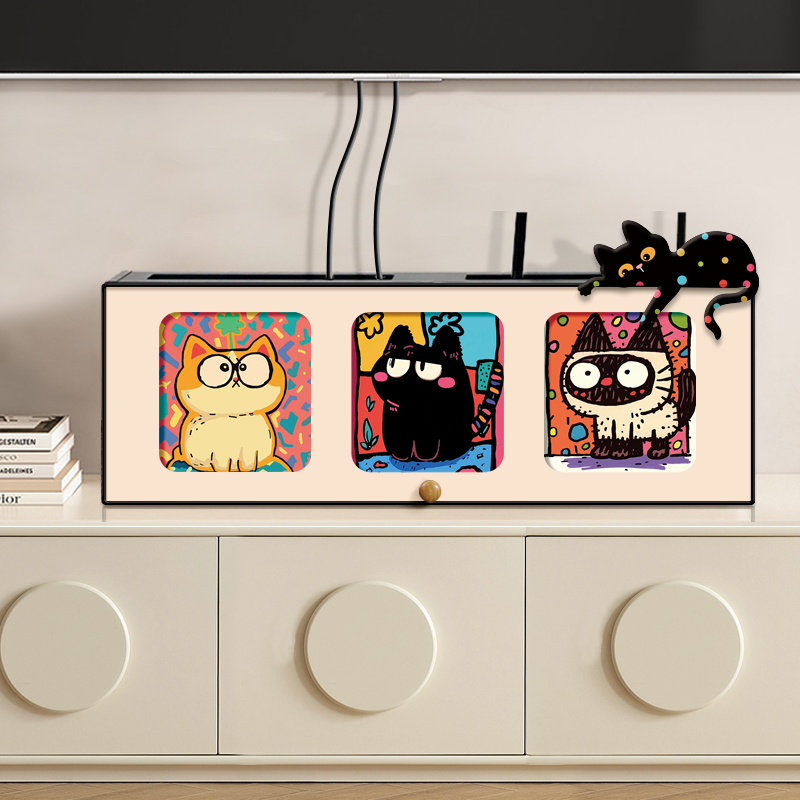 创意猫咪wifi路由器收纳盒子遮丑