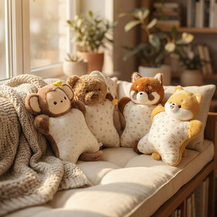 安抚系列解压抱枕海豹靠枕卡通捏捏巴塞熊睡觉动物枕午睡靠背垫