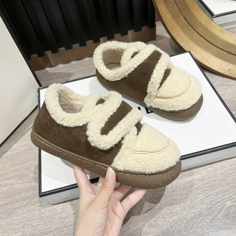 复古风棉拖鞋女士冬季外穿2024新款魔术贴百搭半包跟保暖家居加绒,居家布艺,居家棉拖/棉鞋,淘宝优惠券,粉丝福利购,淘宝优惠卷