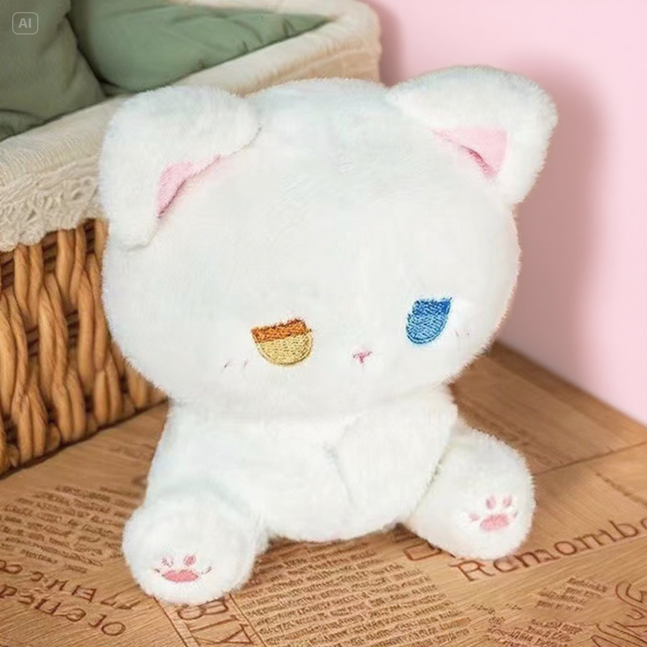 呆呆小猫毛绒玩具公仔背包挂件