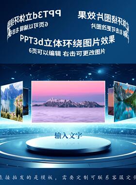 动态PPT3d立体环绕图片多图旋转切换动画轮播效果模板设计定制作