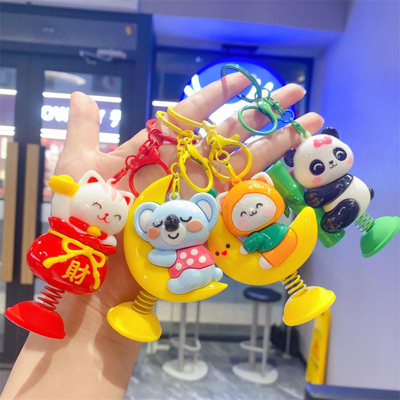 可爱卡通摇摇乐汽车摆件精美饰品卡通钥匙扣挂件儿童玩具小礼品