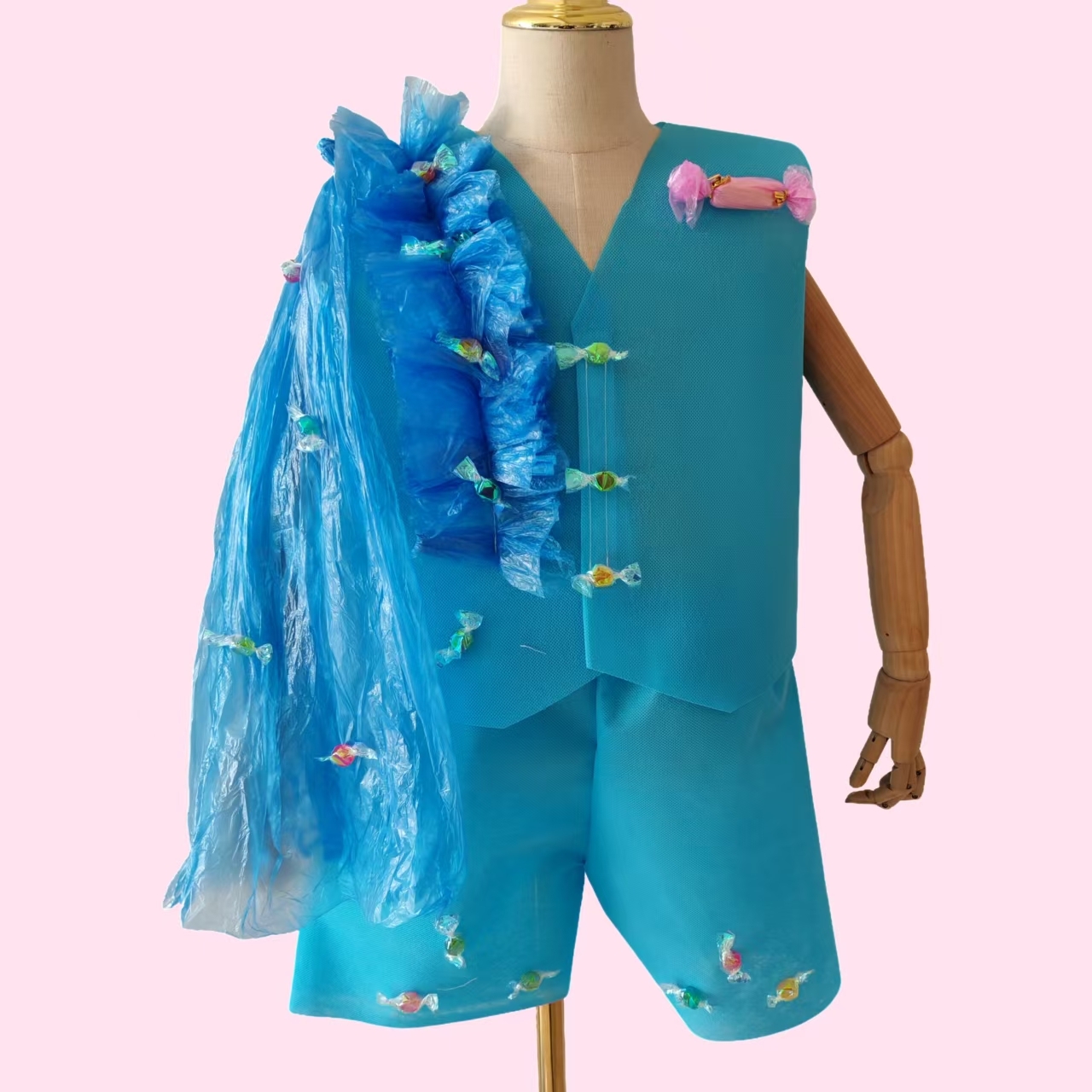 六一儿童环保服装幼儿园手工创意diy亲子演出糖果时装走秀环保衣