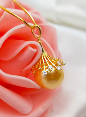 梨花贝珠礼盒装吊坠项链送闺蜜