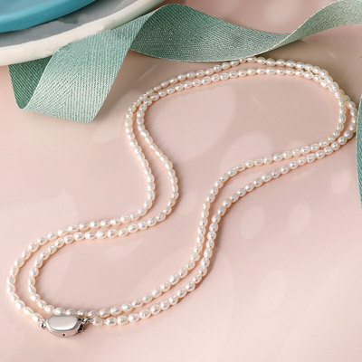 天然珍珠毛衣链项链 小米珠淡水珍珠套链长款一款多戴女款礼物